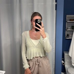 long sleeve light green urban outfitters top
